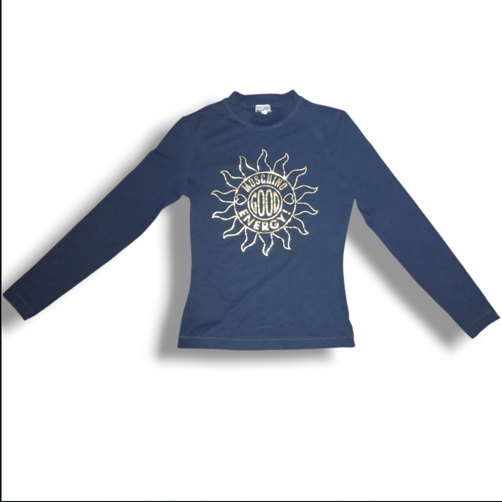 Pre-loved Y2K Vintage Moschino Jeans "Moschino Good Energy" Top, Size 8